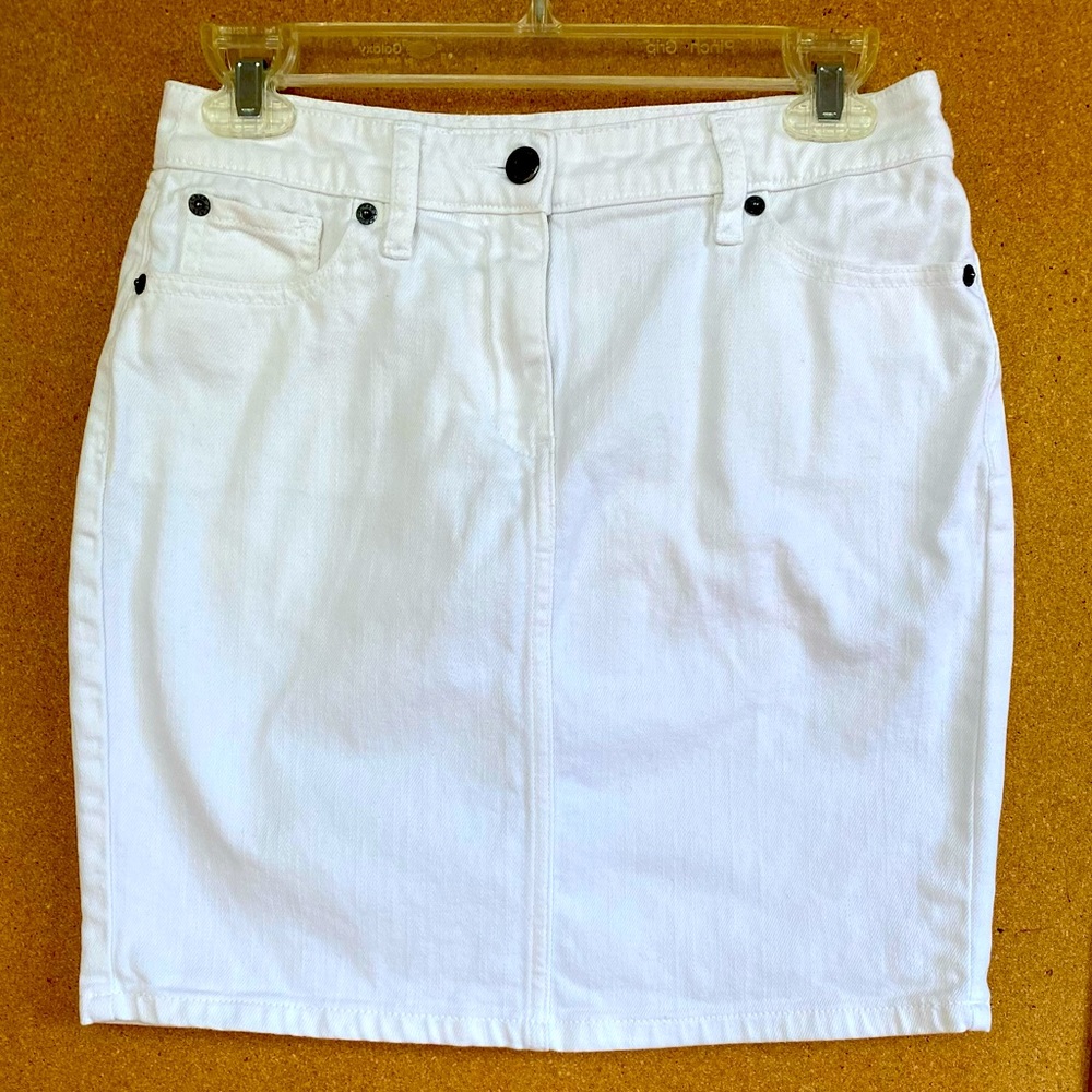 J. Crew White Denim Mini Skirt EUC